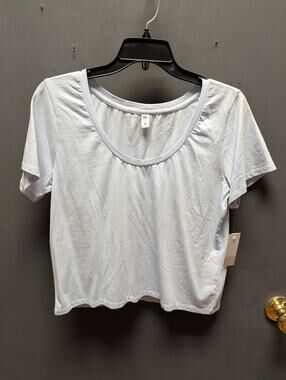 BP. blue casual Blouse crop top short sleeve casual T-shirt Tee short sleeve 1X